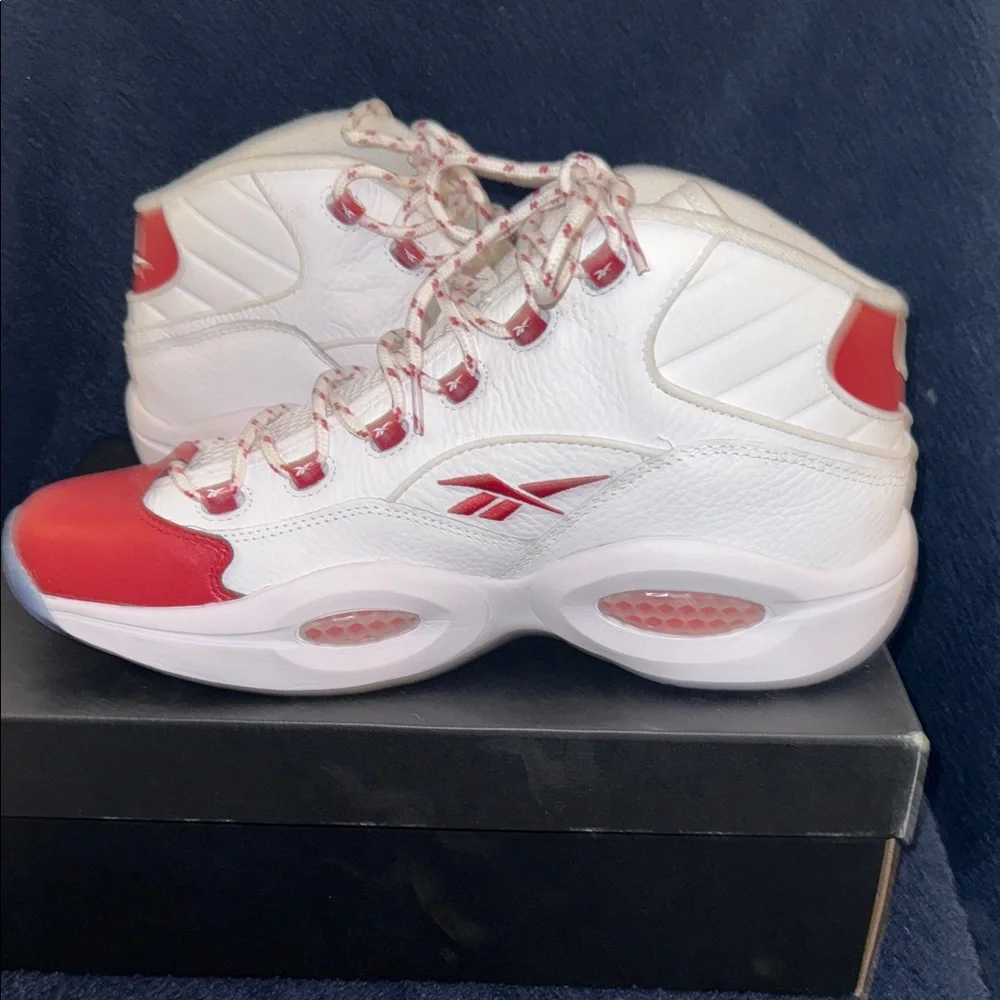 Reebok Question Red White High-Top Sneakers - Picture 9 of 10